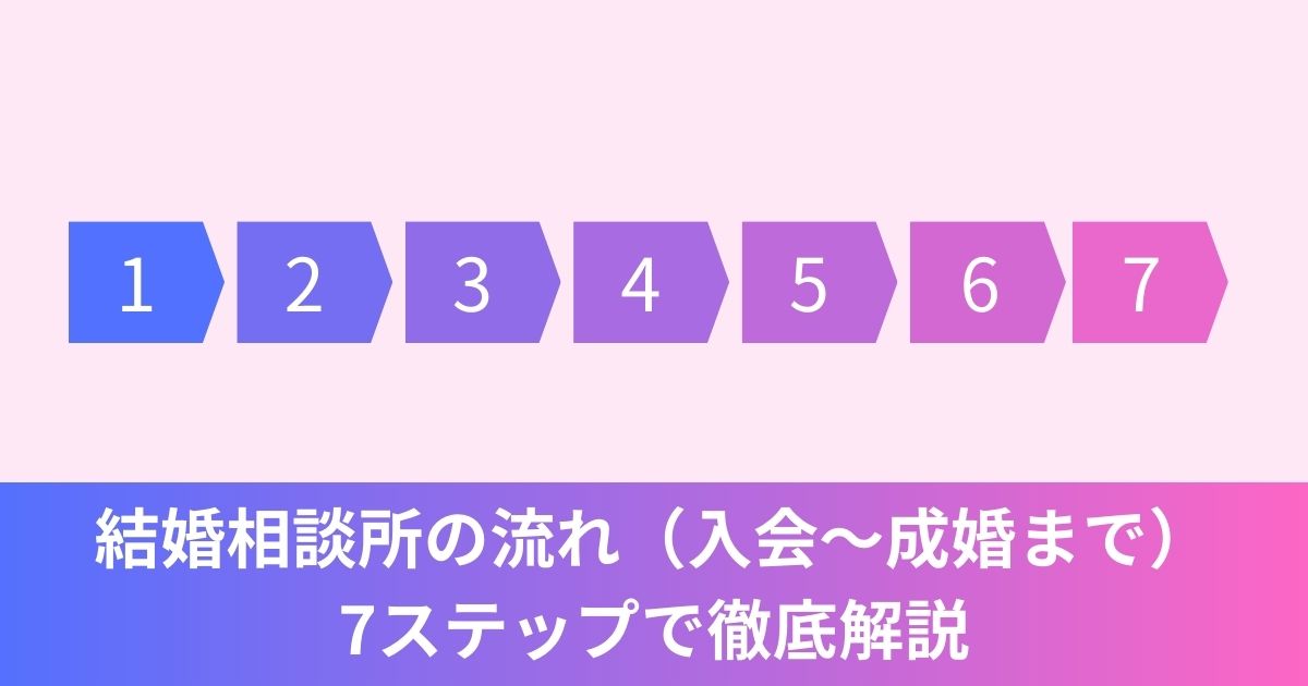 結婚相談所の流れ（入会～成婚まで）7ステップで徹底解説